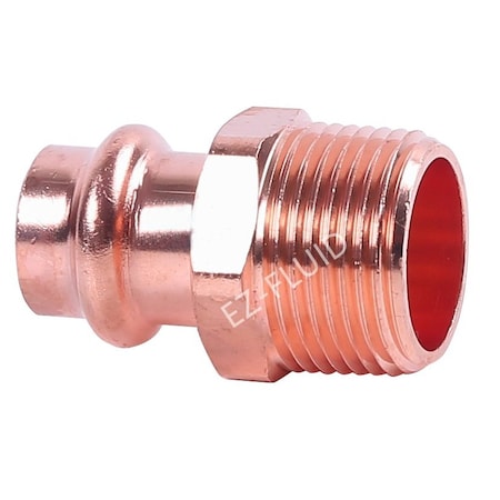 Ez-Fluid 1 x 1/2 P x MPT COPPER PRESS MALE ADAPTER EZPM202
